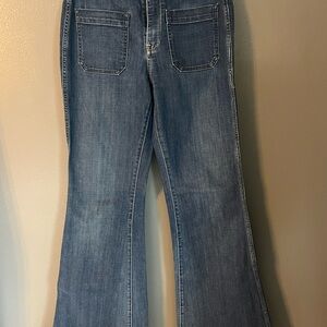 HOLDING HORSES Blue Flare Wide Leg Jeans